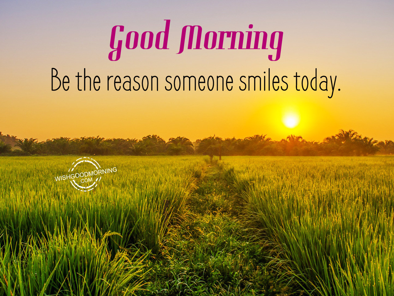 Good Morning- Be The Reason Someone Smiles Today - Good Morning ...